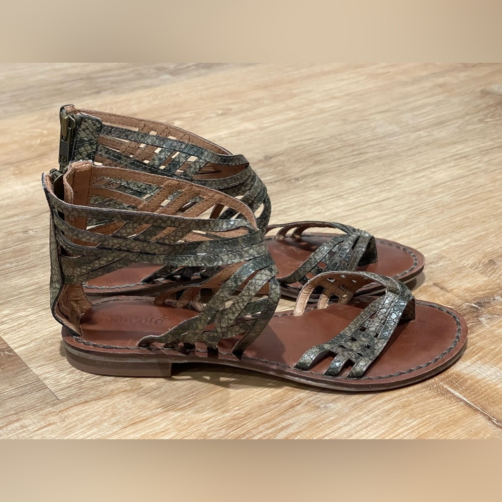 Nicole Strappy Sandals in Black and Brown